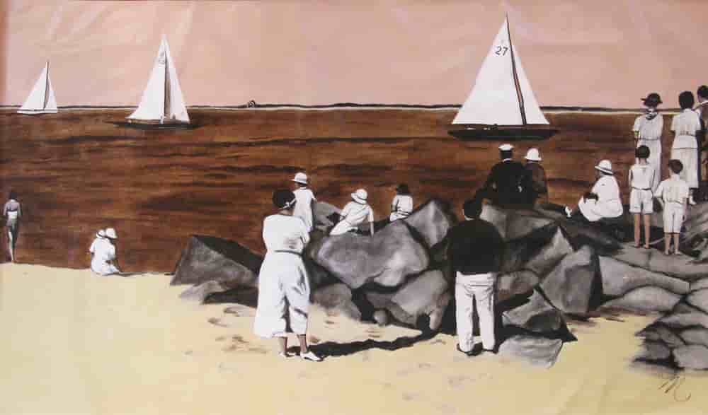 Three Sloops Off Jetties